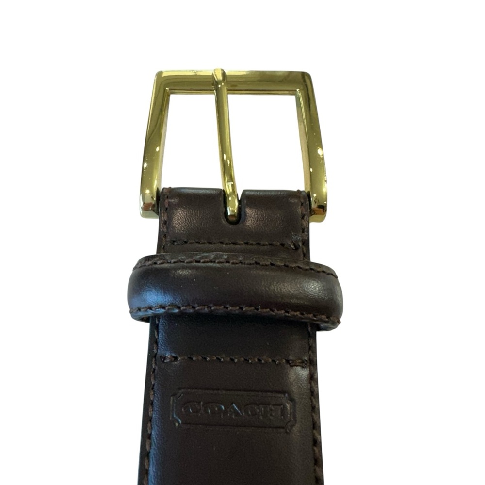 Coach Mens‎ 5953 Leather and Brass Brown Belt Size 40 - Picture 5 of 7